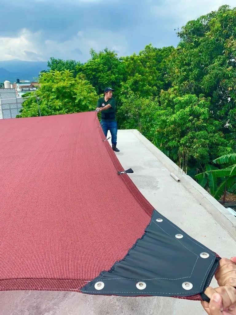 Malla Sombra 5x8 Reforzada lista para colocar 90% sombra
