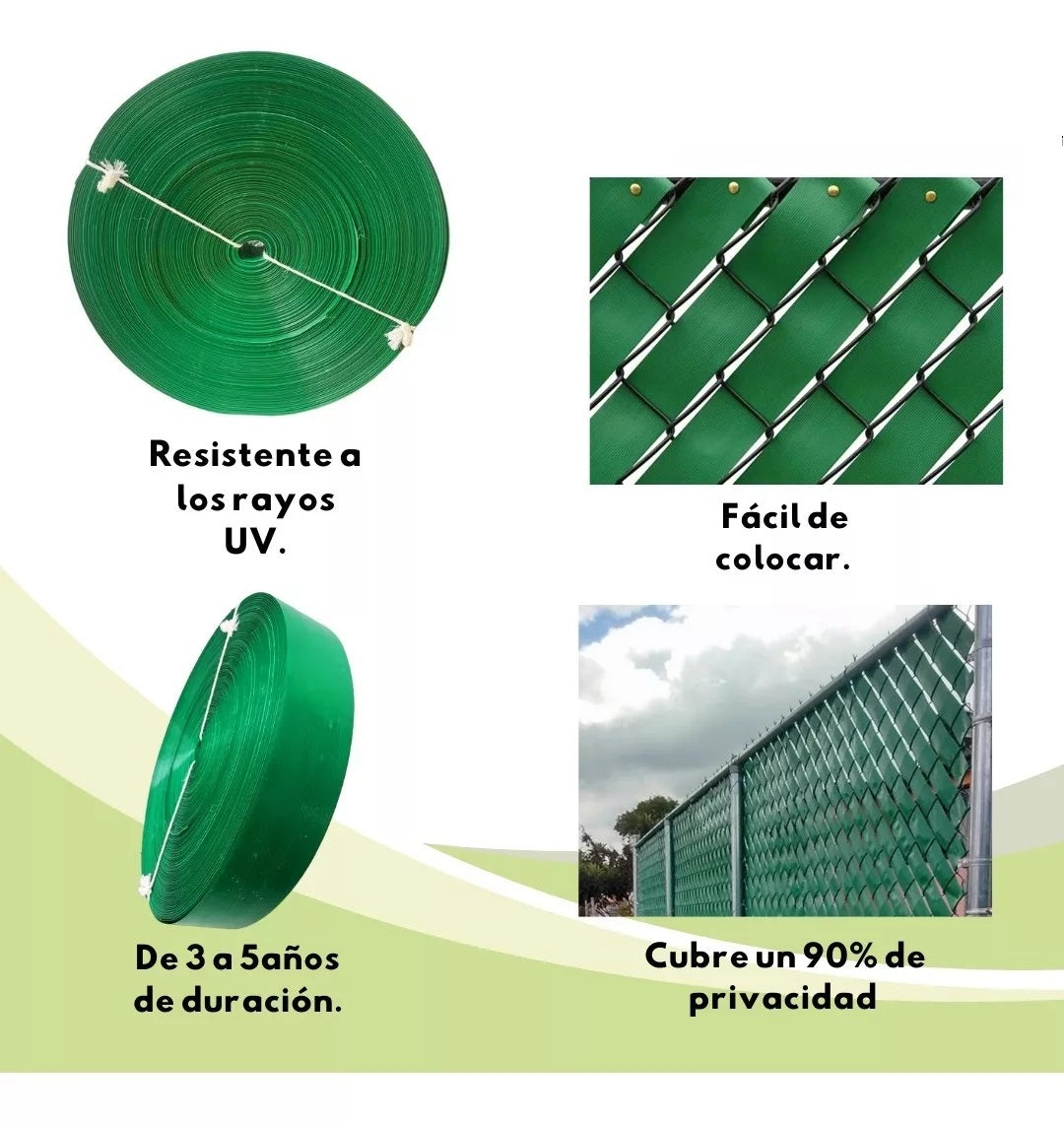 Cinta Rompevientos Plástica Malla Ciclónica Rollo De 10 M2 Verde