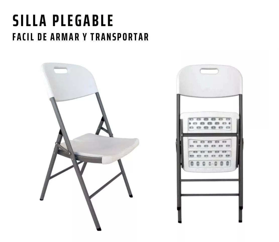 Set de 6 sillas plegables para Jardín, camping, Eventos de uso rudo