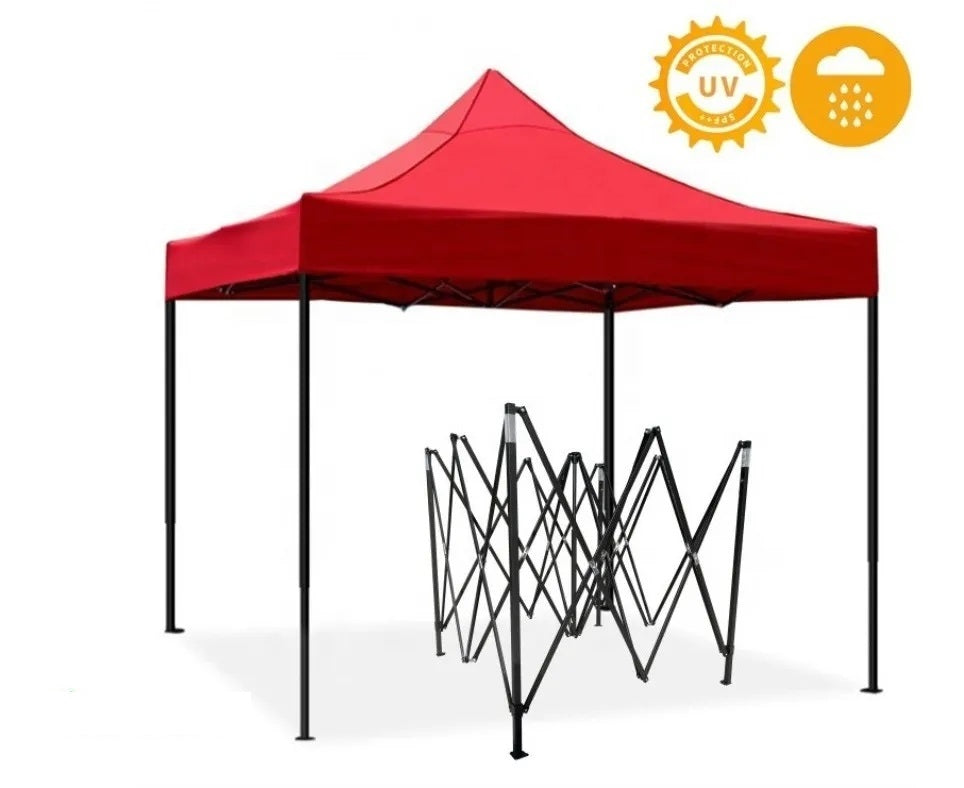 Carpa Toldo 3x3 Plegable Impermeable Con Armazón Rojo