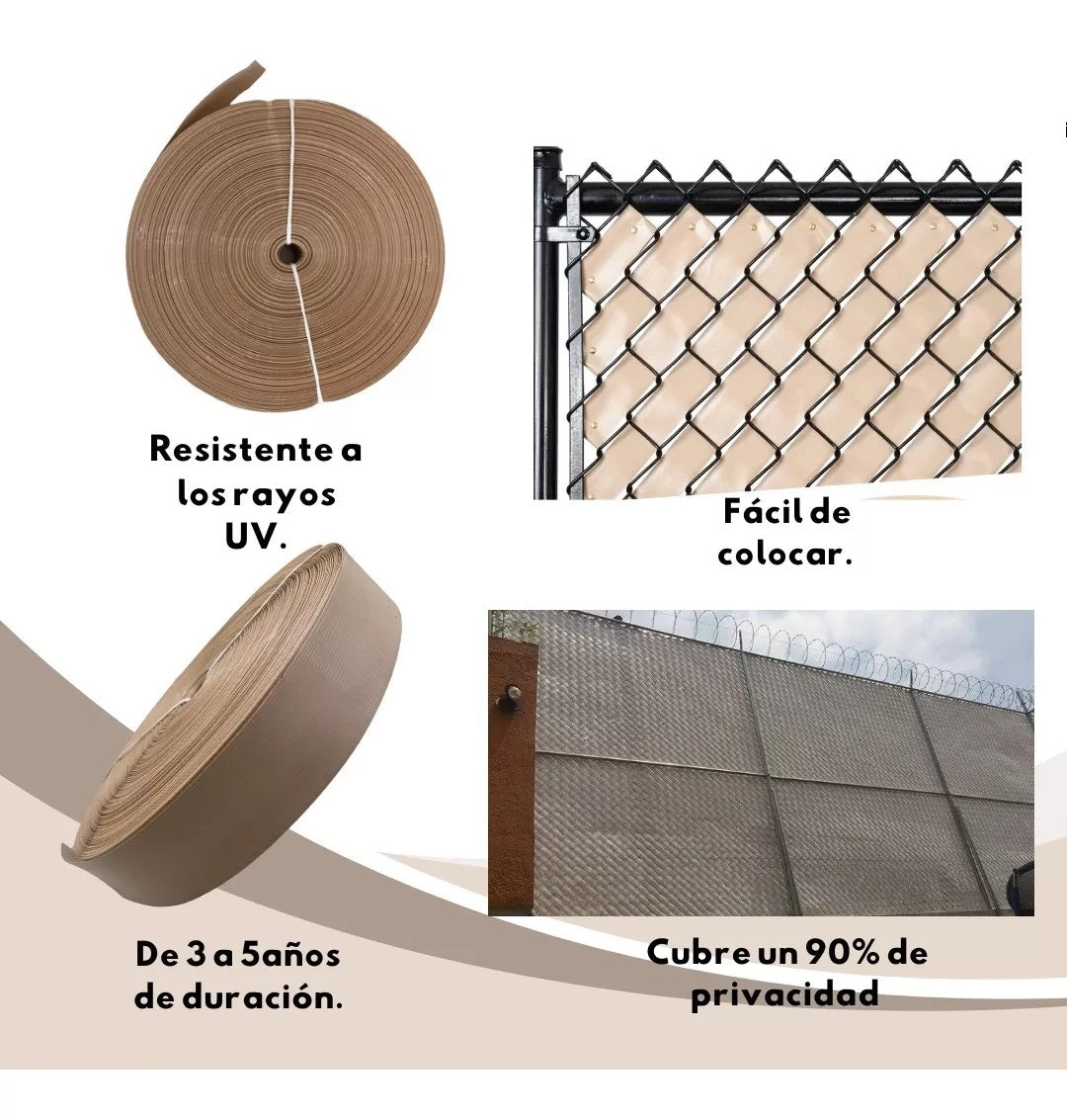 Cinta Rompevientos Plástica Malla Ciclónica Rollo De 10 M2 Beige