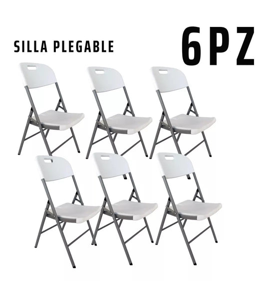 Set de 6 sillas plegables para Jardín, camping, Eventos de uso rudo