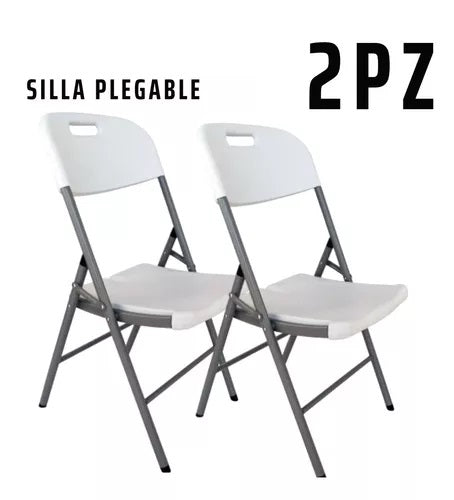 Set de 2 sillas plegables para Jardín, camping, Eventos de uso rudo